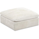  Manufacturer Color_Cream -- Cozy Cream Overstuffed Fiber Filled Comfort Velvet Upholstered Modular Ottoman IMAGE 1