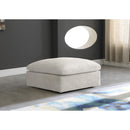  Manufacturer Color_Cream -- Cozy Cream Overstuffed Fiber Filled Comfort Velvet Upholstered Modular Ottoman IMAGE 2