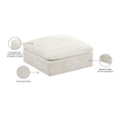  Manufacturer Color_Cream -- Cozy Cream Overstuffed Fiber Filled Comfort Velvet Upholstered Modular Ottoman IMAGE 5