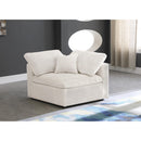  Manufacturer Color_Cream -- Cozy Cream Overstuffed Fiber Filled Comfort Velvet Upholstered Modular Corner Chair IMAGE 2