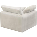  Manufacturer Color_Cream -- Cozy Cream Overstuffed Fiber Filled Comfort Velvet Upholstered Modular Corner Chair IMAGE 3