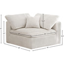 Meridian Cozy Cream Velvet Chair IMAGE 5