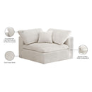  Manufacturer Color_Cream -- Cozy Cream Overstuffed Fiber Filled Comfort Velvet Upholstered Modular Corner Chair IMAGE 6