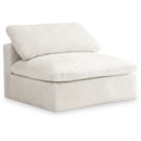  Manufacturer Color_Cream -- Cozy Cream Overstuffed Fiber Filled Comfort Velvet Upholstered Modular Armless Chair IMAGE 1