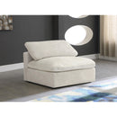  Manufacturer Color_Cream -- Cozy Cream Overstuffed Fiber Filled Comfort Velvet Upholstered Modular Armless Chair IMAGE 2