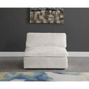  Manufacturer Color_Cream -- Cozy Cream Overstuffed Fiber Filled Comfort Velvet Upholstered Modular Armless Chair IMAGE 3