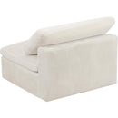  Manufacturer Color_Cream -- Cozy Cream Overstuffed Fiber Filled Comfort Velvet Upholstered Modular Armless Chair IMAGE 4