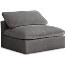  Manufacturer Color_Grey -- Cozy Grey Overstuffed Fiber Filled Comfort Velvet Upholstered Modular Armless Chair IMAGE 1