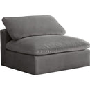Meridian Cozy Stationary Fabric Chair 634Grey-Armless IMAGE 1