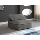  Manufacturer Color_Grey -- Cozy Grey Overstuffed Fiber Filled Comfort Velvet Upholstered Modular Armless Chair IMAGE 2