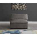  Manufacturer Color_Grey -- Cozy Grey Overstuffed Fiber Filled Comfort Velvet Upholstered Modular Armless Chair IMAGE 3