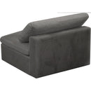  Manufacturer Color_Grey -- Cozy Grey Overstuffed Fiber Filled Comfort Velvet Upholstered Modular Armless Chair IMAGE 4