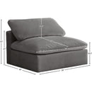  Manufacturer Color_Grey -- Cozy Grey Overstuffed Fiber Filled Comfort Velvet Upholstered Modular Armless Chair IMAGE 6
