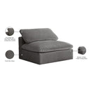  Manufacturer Color_Grey -- Cozy Grey Overstuffed Fiber Filled Comfort Velvet Upholstered Modular Armless Chair IMAGE 7