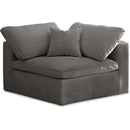 Manufacturer Color_Grey -- Cozy Grey Overstuffed Fiber Filled Comfort Velvet Upholstered Modular Corner Chair IMAGE 1