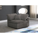  Manufacturer Color_Grey -- Cozy Grey Overstuffed Fiber Filled Comfort Velvet Upholstered Modular Corner Chair IMAGE 2