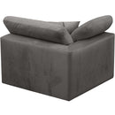  Manufacturer Color_Grey -- Cozy Grey Overstuffed Fiber Filled Comfort Velvet Upholstered Modular Corner Chair IMAGE 3