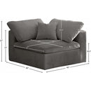  Manufacturer Color_Grey -- Cozy Grey Overstuffed Fiber Filled Comfort Velvet Upholstered Modular Corner Chair IMAGE 5