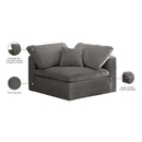  Manufacturer Color_Grey -- Cozy Grey Overstuffed Fiber Filled Comfort Velvet Upholstered Modular Corner Chair IMAGE 6