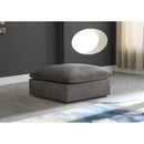  Manufacturer Color_Grey -- Cozy Grey Overstuffed Fiber Filled Comfort Velvet Upholstered Modular Ottoman IMAGE 2