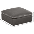  Manufacturer Color_Grey -- Cozy Grey Overstuffed Fiber Filled Comfort Velvet Upholstered Modular Ottoman IMAGE 4