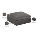  Manufacturer Color_Grey -- Cozy Grey Overstuffed Fiber Filled Comfort Velvet Upholstered Modular Ottoman IMAGE 5