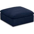  Manufacturer Color_Navy -- Cozy Navy Overstuffed Fiber Filled Comfort Velvet Upholstered Modular Ottoman IMAGE 1