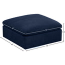  Manufacturer Color_Navy -- Cozy Navy Overstuffed Fiber Filled Comfort Velvet Upholstered Modular Ottoman IMAGE 4
