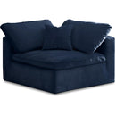  Manufacturer Color_Navy -- Cozy Navy Overstuffed Fiber Filled Comfort Velvet Upholstered Modular Corner Chair IMAGE 1