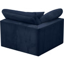  Manufacturer Color_Navy -- Cozy Navy Overstuffed Fiber Filled Comfort Velvet Upholstered Modular Corner Chair IMAGE 3