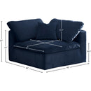  Manufacturer Color_Navy -- Cozy Navy Overstuffed Fiber Filled Comfort Velvet Upholstered Modular Corner Chair IMAGE 5