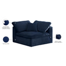  Manufacturer Color_Navy -- Cozy Navy Overstuffed Fiber Filled Comfort Velvet Upholstered Modular Corner Chair IMAGE 6
