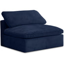  Manufacturer Color_Navy -- Cozy Navy Overstuffed Fiber Filled Comfort Velvet Upholstered Modular Armless Chair IMAGE 1