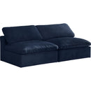 Meridian Cozy Stationary Fabric Sofa 634Navy-S78 IMAGE 1