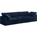 Meridian Cozy Stationary Fabric Sofa 634Navy-S119 IMAGE 1