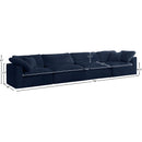 Meridian Cozy Navy Velvet Comfort Modular Sofa IMAGE 8