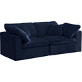 Meridian Cozy Stationary Fabric Sofa 634Navy-S80 IMAGE 1