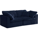 Meridian Cozy Stationary Fabric Sofa 634Navy-S80 IMAGE 1