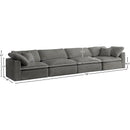 Meridian Cozy Grey Velvet Comfort Modular Sofa IMAGE 8