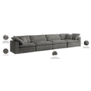 Meridian Cozy Grey Velvet Comfort Modular Sofa IMAGE 9