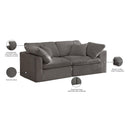  Manufacturer Color_Grey -- Cozy 80" Grey Velvet Upholstered Overstuffed Fiber Filled Comfort 2 pc Modular Loveseat IMAGE 9