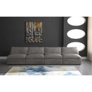  Manufacturer Color_Grey -- Cozy 156" Grey Velvet Upholstered Overstuffed Fiber Filled Comfort 4 pc Armless Modular Sofa IMAGE 3