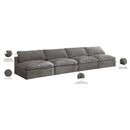 Meridian Cozy Grey Velvet Comfort Modular Armless Sofa IMAGE 7