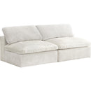 Meridian Cozy Stationary Fabric Sofa 634Cream-S78 IMAGE 1