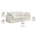  Manufacturer Color_Cream -- Cozy 80" Cream Velvet Upholstered Overstuffed Fiber Filled Comfort 2 pc Modular Loveseat IMAGE 11