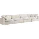 Meridian Cozy Stationary Fabric Sofa 634Cream-S158 IMAGE 1