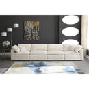  Manufacturer Color_Cream -- Cozy 158" Cream Velvet Upholstered Overstuffed Fiber Filled Comfort 4 pc Modular Sofa IMAGE 3