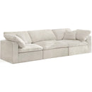 Meridian Cozy Stationary Fabric Sofa 634Cream-S119 IMAGE 1