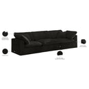 Meridian Cozy Black Velvet Comfort Modular Sofa IMAGE 8