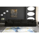  Manufacturer Color_Black -- Cozy 158" Black Velvet Upholstered Overstuffed Fiber Filled Comfort 4 pc Modular Sofa IMAGE 3